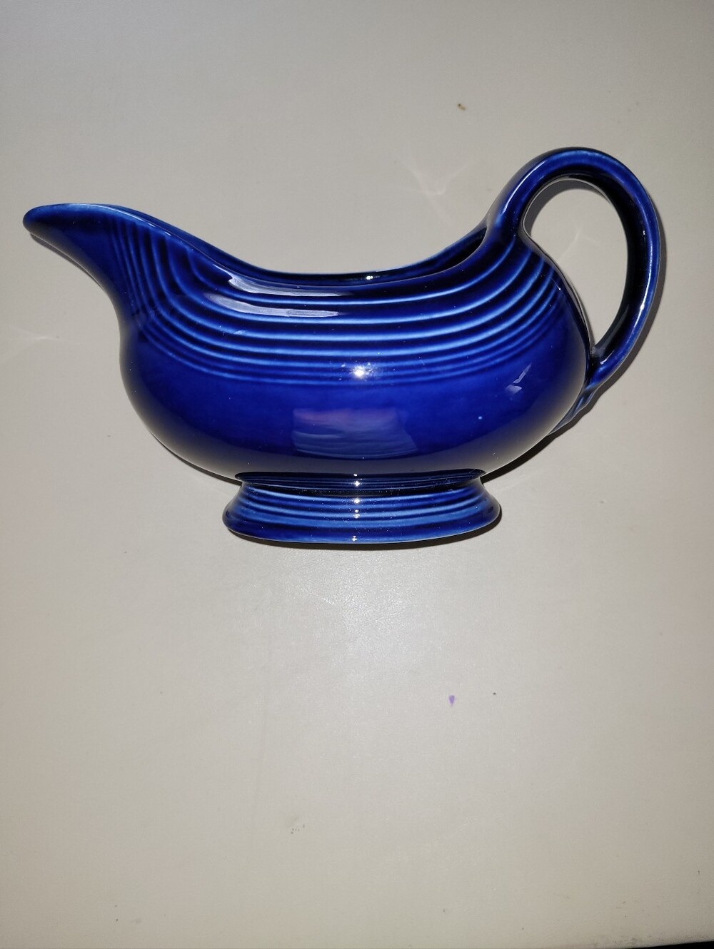 Fiestaware Blue Ceramic Gravy Boat. Excellent Condition!